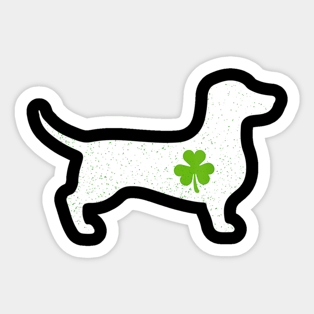 Dachshund Shamrock St Patricks Day Sticker by Xamgi